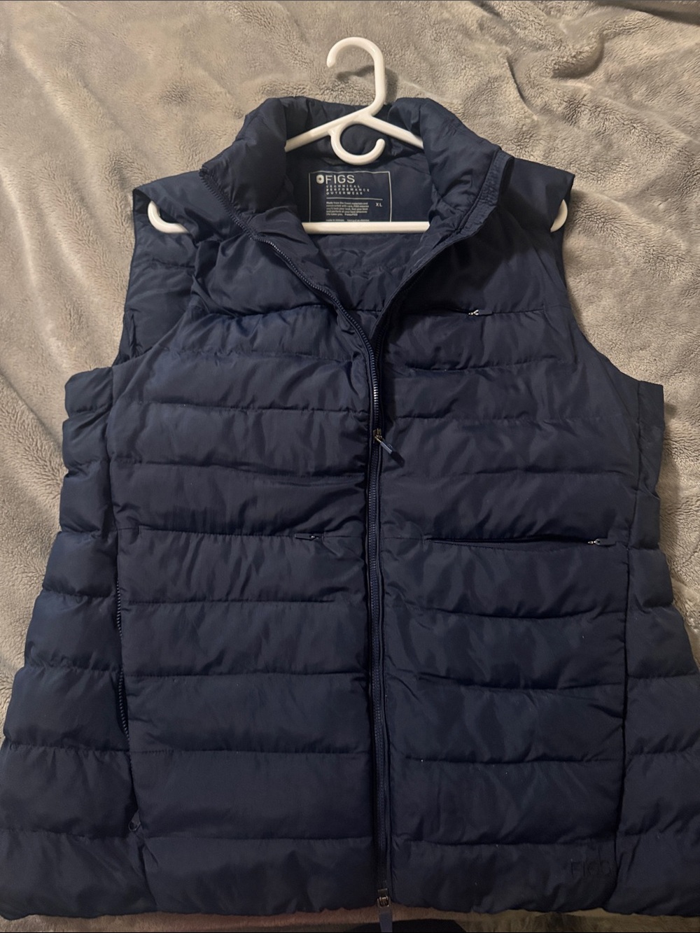 Figs Navy Quilted Puffer Vest